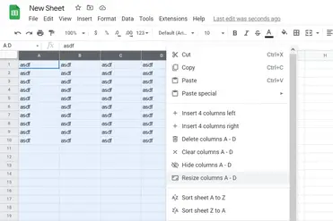 How To Make Google Sheets Columns To Be The Same Size Tab Tv