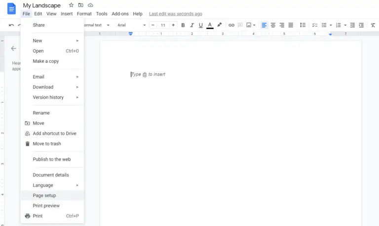 How To Format Landscape In Google Docs