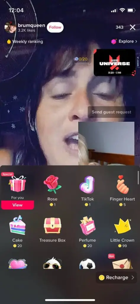 how much is the lion gift worth on tiktok