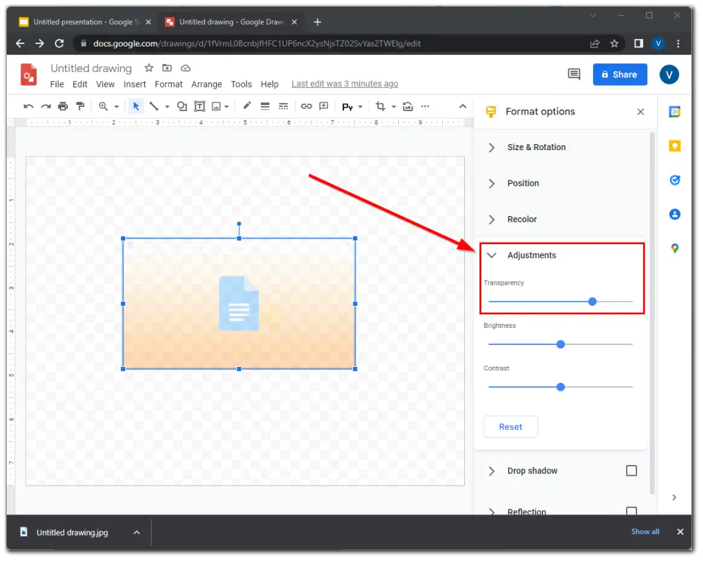 How To Change Image Transparency In Google Slides Tab TV