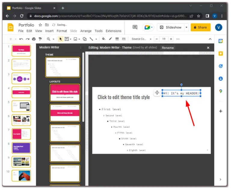 How to add a header or footer to Google Slides | Tab-TV